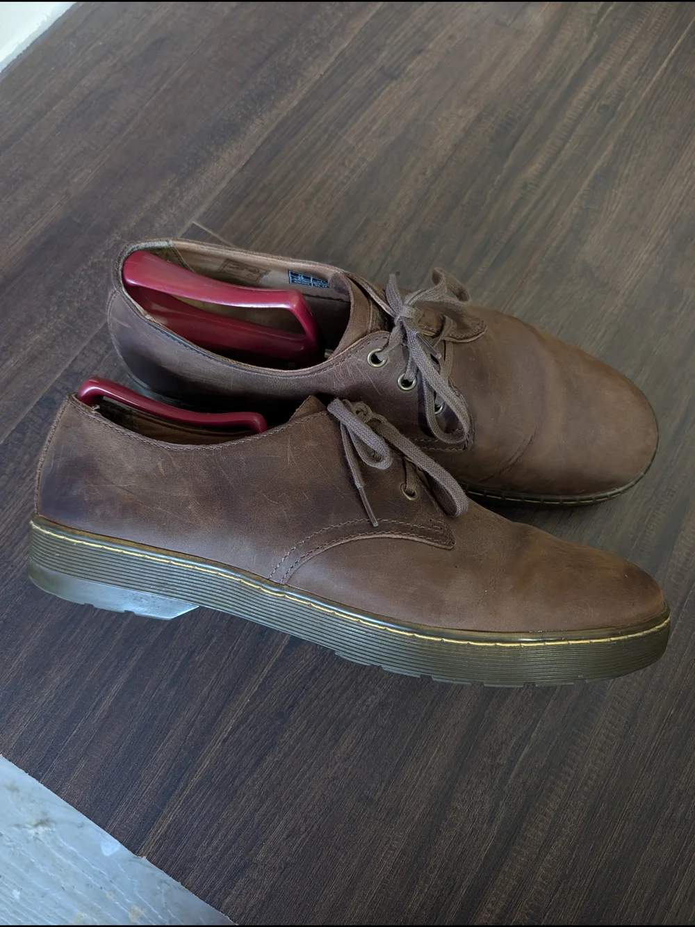 DOC MARTENS Brown Leather Coronado Low Top Derby Shoes Boots US Mens 12